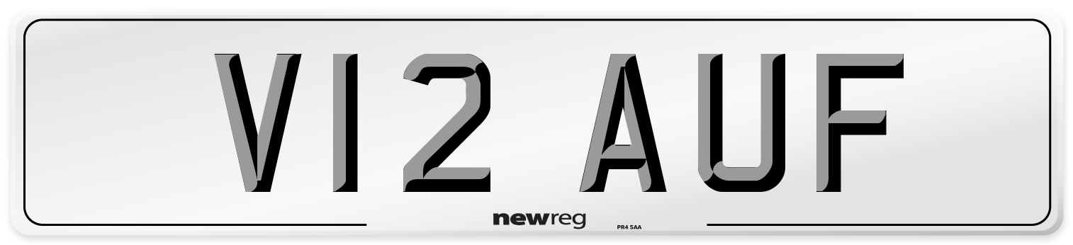V12 AUF Number Plate from New Reg
